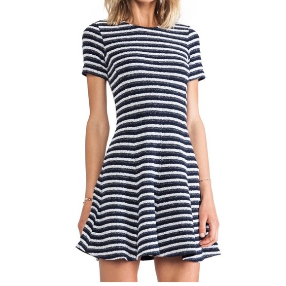 Theory Dresses & Skirts - Theory Blue & White Striped "Albita" Knit Short Sleeve Dress [Size 4]